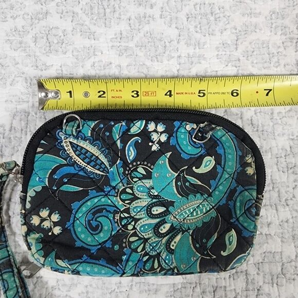 Vera Bradley Dark Blue Peacock Mini Zip Wristlet Wallet - Picture 6 of 6